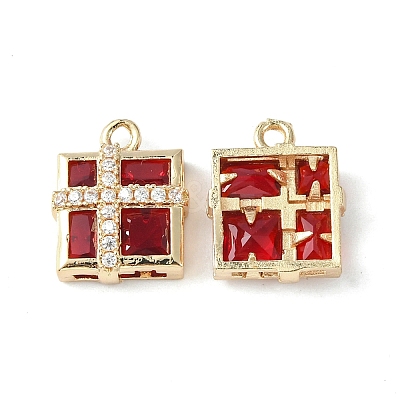 Brass Pave Cubic Zirconia Pendants KK-G462-44KCG-02-1