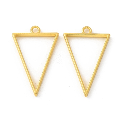 Rack Plating Alloy Triangle Open Back Bezel Pendants X-PALLOY-S047-09E-FF-1