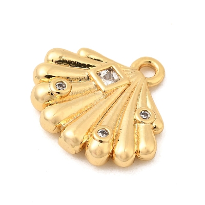 Brass Micro Pave Cubic Zirconia Charms KK-C117-02A-G-1