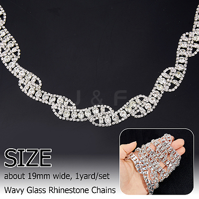 1Yard Wavy Glass Rhinestone Chains Garland Strands for Wedding AJEW-HS0001-45-1
