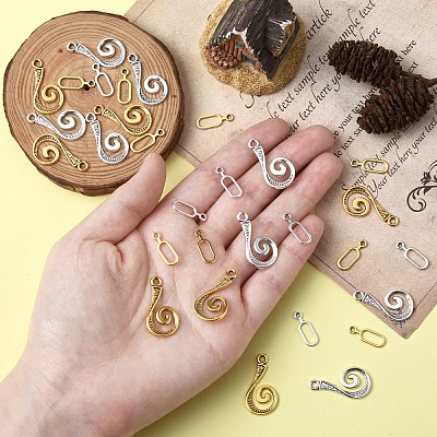 20 Sets 2 Style Alloy Hook and Eye Clasps FIND-YW0007-35-1