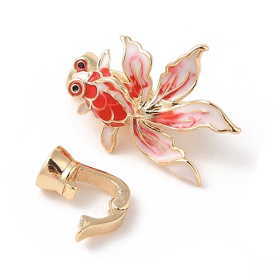 Brass and Enamel Fold Over Clasps KK-B100-046G-1
