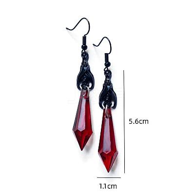 Alloy Glass Dangle Earrings FS-WG67762-01-1