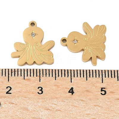 304 Stainless Steel with Rhinestone Pendants STAS-Z139-01G-1