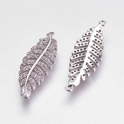 Brass Micro Pave Cubic Zirconia Links X-ZIRC-E144-03P-1