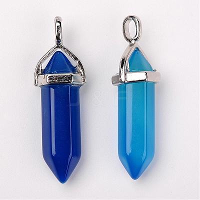 Natural Agate Double Terminated Pointed Pendants G-F295-05G-1