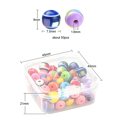50Pcs Resin Beads RESI-YW0001-16-1