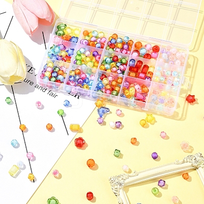 15 Styles Transparent Acrylic Beads TACR-FS0001-49-1