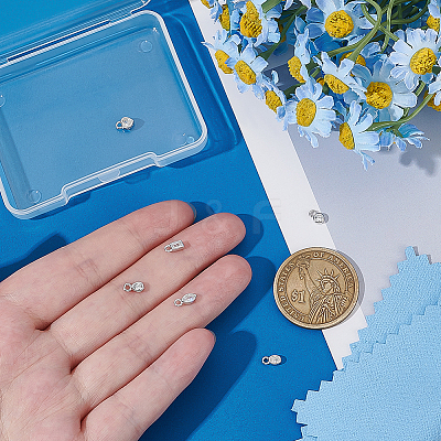 6Pcs 6 Styles 925 Sterling Silver Pave Crystal Rhinestone Charms STER-BC0003-72-1
