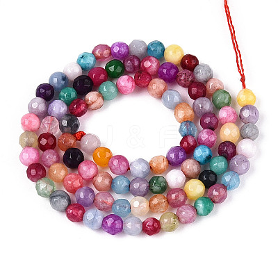 Dyed Natural White Jade Beads Strands G-T139-4mm-60-02-1