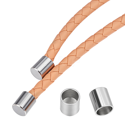 80Pcs 304 Stainless Steel Cord Ends STAS-ME0002-73-1