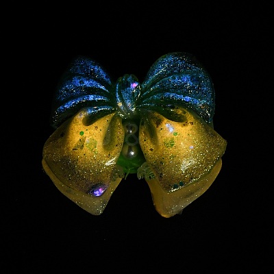 Luminous Opaque Resin & Rhinestone & Polymer Clay Beads RE-CBA1913-02B-1