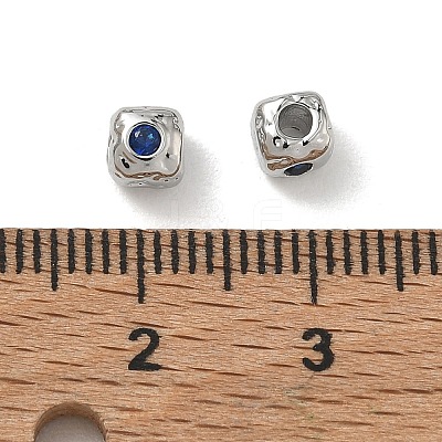 SHEGRACE Brass Cubic Zirconia Beads XGRQ4H909-682P-C-1
