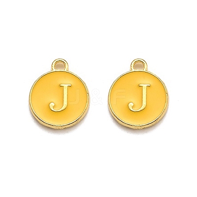 Golden Plated Alloy Enamel Charms ENAM-Q437-13J-1