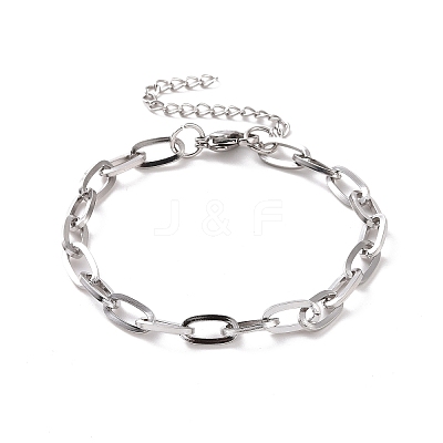 Non-Tarnish 304 Stainless Steel Cable Chain Bracelet for Men Women LS-BJEW-E031-05B-P-1