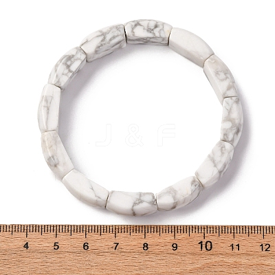 Natural Howlite Bead Stretch Bracelets for Women Men BJEW-C097-02A-06-1
