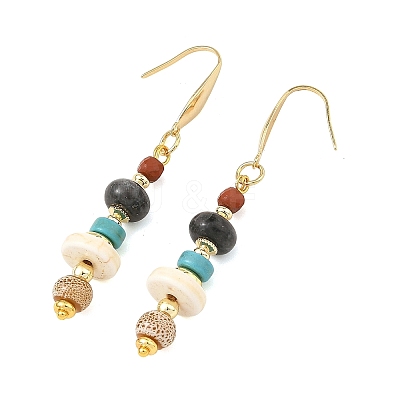 Natural & Synthetic Gemstone Dangle Earrings EJEW-JE07531-1