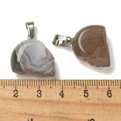 Natural Grey Agate Pendants G-Z067-02P-10-1