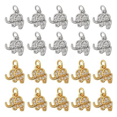20Pcs Brass Micro Pave Cubic Zirconia Charms KK-SZ0004-77-1