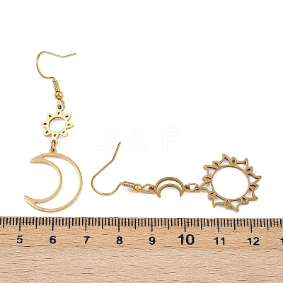 Bohemian Styles 304 Stainless Steel Dangle Earrings EJEW-F380-01G-1