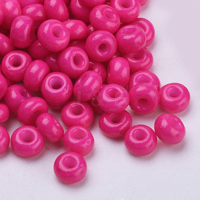 Baking Paint 6/0 Glass Seed Beads SEED-Q025-4mm-M19-1