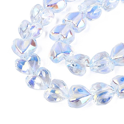 Electroplate Transparent Glass Beads Strands EGLA-N056-01A-02-1