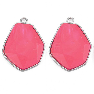 Faceted Glass Pendants PALLOY-N167-01-04P-RS-1