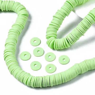Flat Round Handmade Polymer Clay Beads CLAY-R067-12mm-24-1