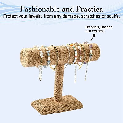 T Bar Straw Rope Bracelet/Bangle Display Stands BDIS-N019-03-1