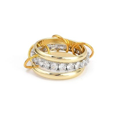 Brass Micro Pave Cubic Zirconia Finger Rings RJEW-D325-01PG-04-1