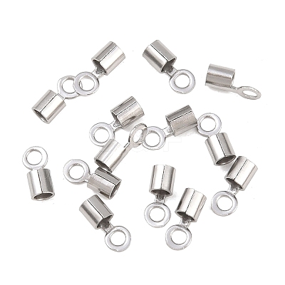 304 Stainless Steel Fold Over Crimp Cord Ends STAS-P434-05B-P-1