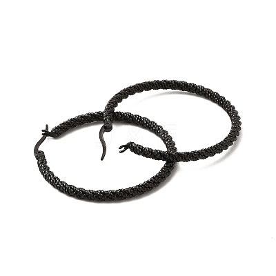 304 Stainless Steel Twist Rope Hoop Earrings for Women EJEW-C011-02EB-1