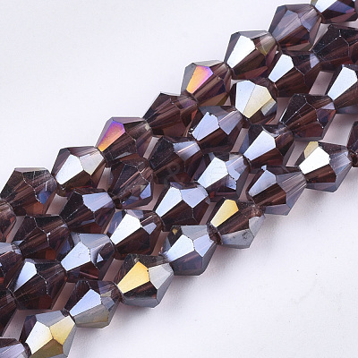 Electroplate Glass Beads Strands X-EGLA-Q118-6mm-B01-1