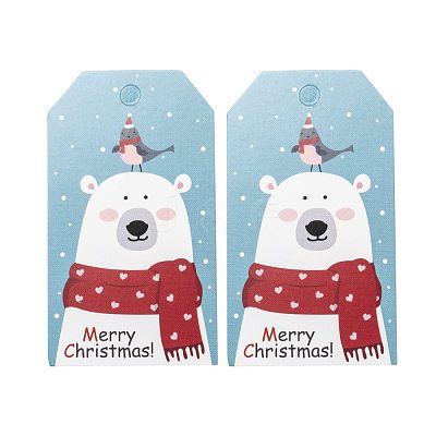 Rectangle Christmas Theme Kraft Paper Cord Display Cards CDIS-K003-02G-1