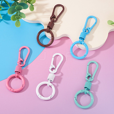5Pcs Spray Painted Alloy Iron Spring Gate Ring FIND-TA0008-67-1