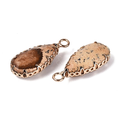 Natural Picture Jasper Faceted Pendants G-Q606-104G-07-1