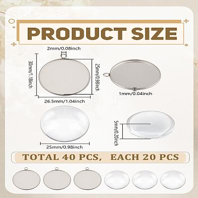 DIY Flat Round Pendant Making Kits DIY-LP0005-13C-P-1