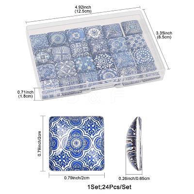 24Pcs Glass Cabochons GGLA-FS0001-22-1