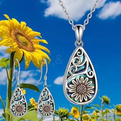 Alloy Enamel Pendant Necklaces & Dangle Earrings Sets WG48F3E-03-1