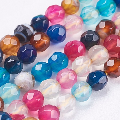 Natural Agate Beads Strands G-P365-03-4mm-1