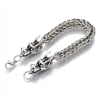Men's Alloy Wheat Chain Bracelets BJEW-T014-09AS-1
