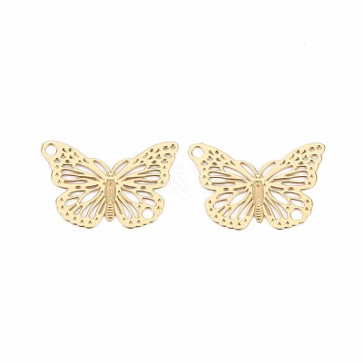 Rack Plating 304 Stainless Steel Filigree Connerctor Charms STAS-T057-48G-1