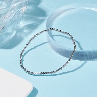 Glass Round Beaded Stretch Bracelet for Women BJEW-JB07911-05-1