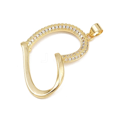Brass Micro Pave Cubic Zirconia Pendants KK-C132-03B-G-1