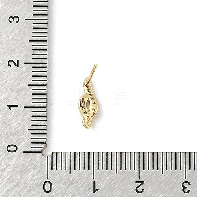 DIY Brass Micro Pave Cubic Zirconia Earring Findings KK-E791-16G-1