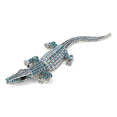 Alloy Rhinestones Alligator Brooches JEWB-S022-07C-1