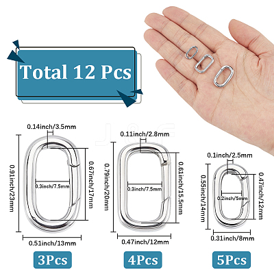 12Pcs 3 Styles Brass Spring Gate Rings KK-SC0007-61-1