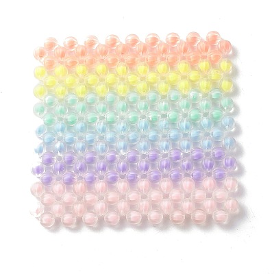 6 Colors Transparent Acrylic Pumpkin Beads Cup Mat AJEW-CM00001-1