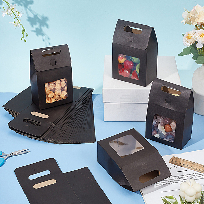 Rectangle Paper Storage Gift Boxes with Clear Window CON-WH0095-60-1