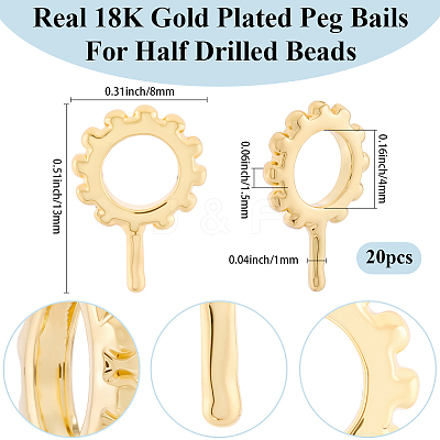 20Pcs Brass Micro Pave Cubic Zirconia Peg Bails KK-BBC0020-31G-1